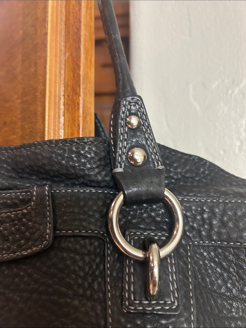 Authentic Coach Penelope Black Pebbled
Leather Carryall Tote Bag - Style F14682 - Picture 11 of 16